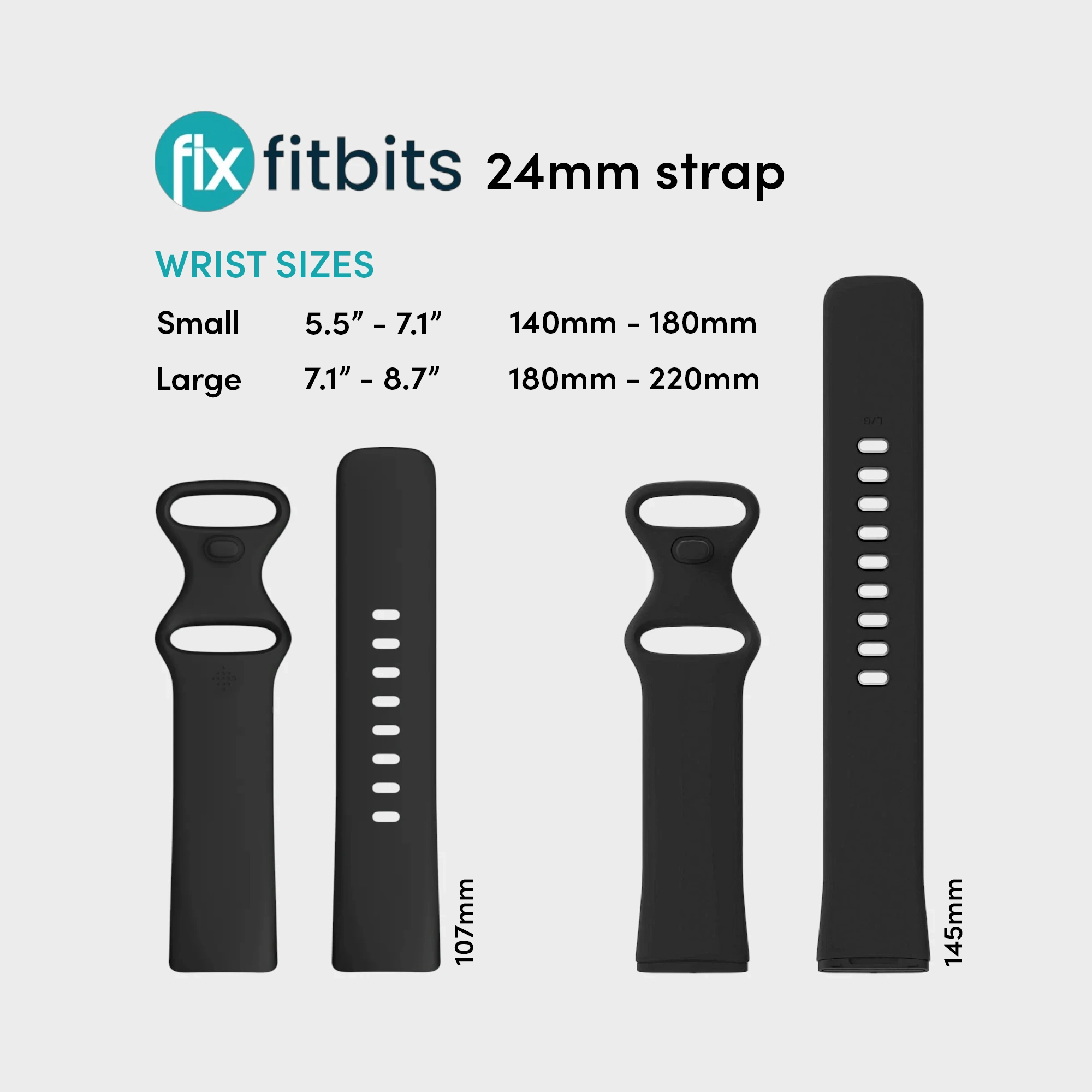Fix Fitbits 24mm Strap Sizing Guide Small Large