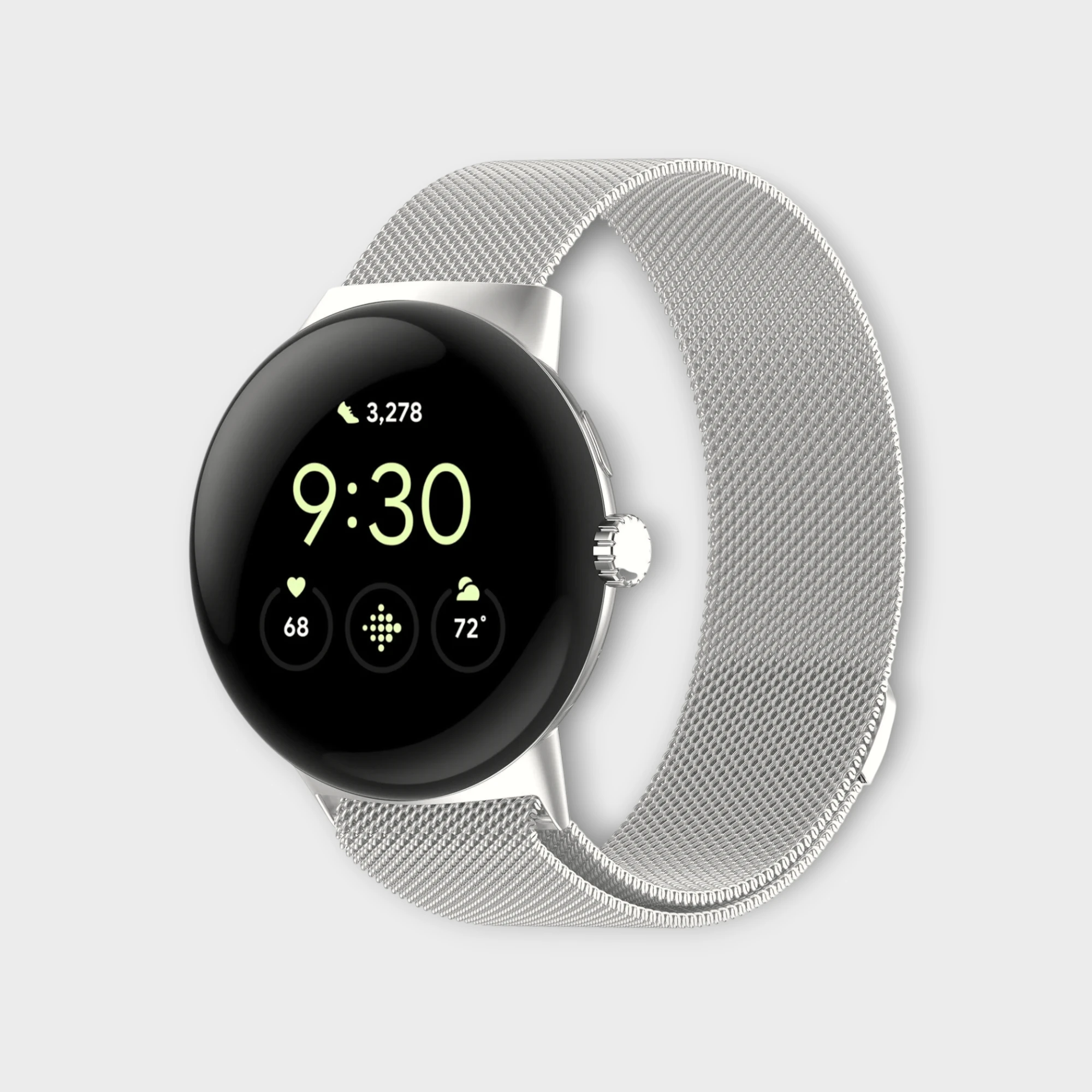 Google Pixel Watch Replacement Milanese Strap Silver